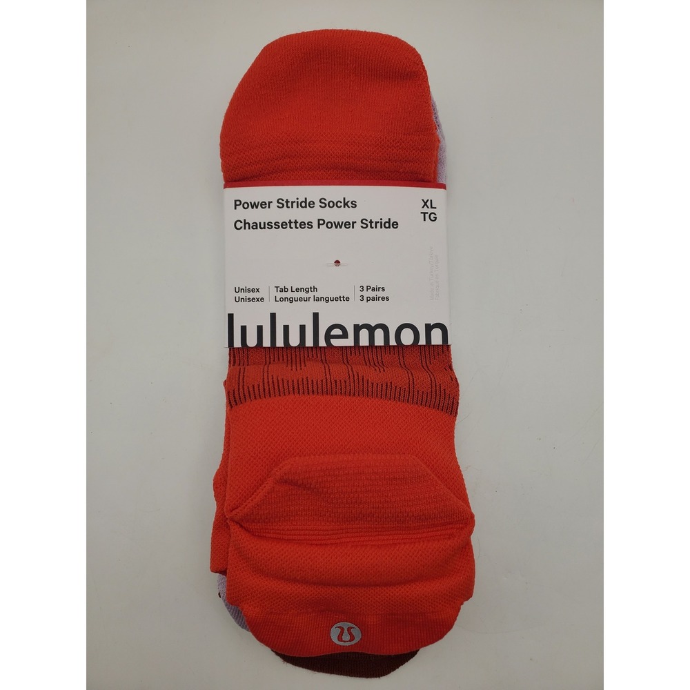 NWT Lululemon Power Stride Tab Length Socks 3-Pack XL